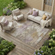 9' X 12' Taupe And Brown Abstract Washable Indoor Outdoor Area Rug