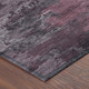 8' Eggplant And Purple Round Abstract Washable Indoor Outdoor Area Rug