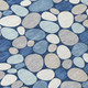 8' X 10' Navy Blue And Blue Geometric Washable Indoor Outdoor Area Rug