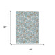 3' X 5' Teal Blue And Silver Geometric Washable Indoor Outdoor Area Rug