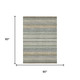 5' X 8' Green And Beige Striped Washable Indoor Outdoor Area Rug