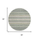 8' Green And Beige Round Striped Washable Indoor Outdoor Area Rug