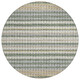 8' Khaki And Brown Round Striped Washable Indoor Outdoor Area Rug