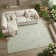 10' X 14' Green And Ivory Abstract Washable Indoor Outdoor Area Rug