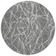 8' Gray And Graphite Round Abstract Washable Indoor Outdoor Area Rug