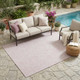 5' X 8' Pink And Linen Abstract Washable Indoor Outdoor Area Rug