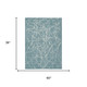 3' X 5' Teal Blue And Ivory Abstract Washable Indoor Outdoor Area Rug