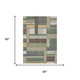 5' X 8' Green And Beige Geometric Washable Indoor Outdoor Area Rug