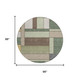 8' Green And Beige Round Geometric Washable Indoor Outdoor Area Rug