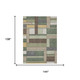 9' X 12' Green And Beige Geometric Washable Indoor Outdoor Area Rug