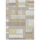 3' X 5' Ivory And Beige Geometric Washable Indoor Outdoor Area Rug