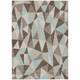 9' X 12' Coffee And Brown Geometric Washable Indoor Outdoor Area Rug