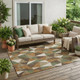 5' X 8' Chocolate And Brown Geometric Washable Indoor Outdoor Area Rug