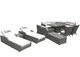 Twelve Piece Outdoor Gray Wicker Multiple Chairs Seating Group Fire Pit Included with White Cushions