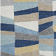 3' X 5' Navy Blue And Blue Geometric Washable Indoor Outdoor Area Rug