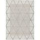 9' X 12' Ivory And Taupe Geometric Washable Indoor Outdoor Area Rug