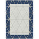 3' X 5' Navy Blue And Blue Geometric Washable Indoor Outdoor Area Rug