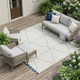 8' X 10' Navy Blue And Blue Geometric Washable Indoor Outdoor Area Rug