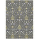 9' X 12' Gray And Graphite Oriental Washable Indoor Outdoor Area Rug