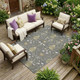 10' X 14' Gray And Graphite Oriental Washable Indoor Outdoor Area Rug