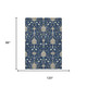 8' X 10' Navy Blue And Blue Oriental Washable Indoor Outdoor Area Rug