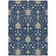 10' X 14' Navy Blue And Blue Oriental Washable Indoor Outdoor Area Rug