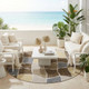 8' Chocolate And Brown Round Geometric Washable Indoor Outdoor Area Rug