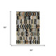 5' X 8' Black And Beige Geometric Washable Indoor Outdoor Area Rug