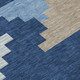 5' X 8' Navy Blue And Blue Geometric Washable Indoor Outdoor Area Rug