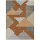 10' X 14' Orange And Silver Geometric Washable Indoor Outdoor Area Rug