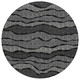 8' Black And Graphite Round Striped Washable Indoor Outdoor Area Rug
