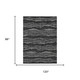 8' X 10' Black And Graphite Striped Washable Indoor Outdoor Area Rug