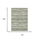 9' X 12' Green And Beige Striped Washable Indoor Outdoor Area Rug
