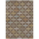 9' X 12' Chocolate And Brown Geometric Washable Indoor Outdoor Area Rug