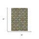 3' X 5' Olive Green And Green Geometric Washable Indoor Outdoor Area Rug