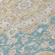 5' X 8' Teal Blue And Silver Oriental Washable Indoor Outdoor Area Rug