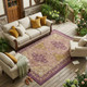 10' X 14' Eggplant And Purple Oriental Washable Indoor Outdoor Area Rug