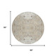 8' Ivory And Beige Round Oriental Washable Indoor Outdoor Area Rug