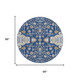 8' Navy Blue And Blue Round Oriental Washable Indoor Outdoor Area Rug