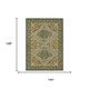 9' X 12' Olive Green And Green Oriental Washable Indoor Outdoor Area Rug