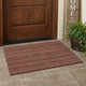 3' X 5' Burgundy And Red Striped Washable Indoor Outdoor Area Rug