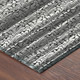3' X 5' Gray And Graphite Striped Washable Indoor Outdoor Area Rug