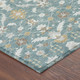 10' X 14' Teal Blue And Silver Oriental Washable Indoor Outdoor Area Rug