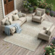 9' X 12' Ivory And Silver Oriental Washable Indoor Outdoor Area Rug