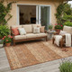 5' X 8' Orange And Brown Oriental Washable Indoor Outdoor Area Rug