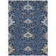 5' X 8' Navy Blue And Blue Oriental Washable Indoor Outdoor Area Rug