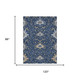8' X 10' Navy Blue And Blue Oriental Washable Indoor Outdoor Area Rug