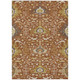 5' X 8' Orange And Brown Oriental Washable Indoor Outdoor Area Rug