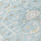 8' Sky Blue And Blue Round Oriental Washable Indoor Outdoor Area Rug