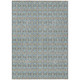 5' X 8' Teal Blue And Silver Striped Washable Indoor Outdoor Area Rug